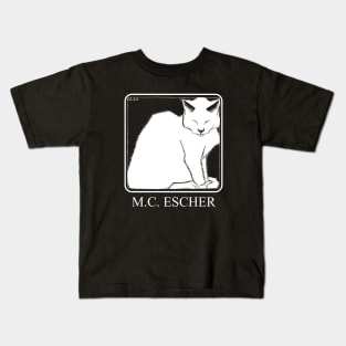 M.C. Escher White Cat Kids T-Shirt